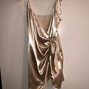 REVOLVE champagne wrap dress